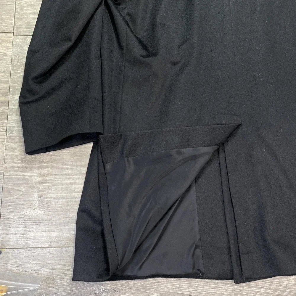 Jos A Bank Cashmere Topcoat Men 44L Black‎ 3 Button Tailored Traveler's Overcoat